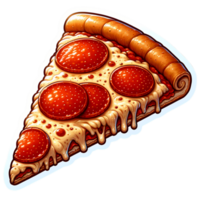 Delicious Pepperoni Pizza Slice Illustration on Transparent Background png