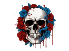 illustrazione fiore sanguinoso cranio, stuzzicante, icona, logo, maglietta png