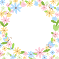 frame with flowers, spring frame illustration for decoration png