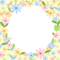 frame with flowers, spring frame illustration for decoration png