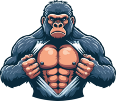 The Six-Pack Gorilla illustration png