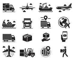 entrega logístico transporte icono vector