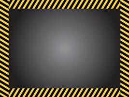 Industrial construction striped yellow and black frame illustration with empty copy space isolated on horizontal background. Industrial themed border wallpaper backdrop with no text. vector