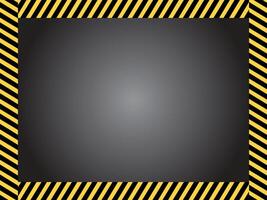 Industrial construction striped yellow and black frame illustration with empty copy space isolated on horizontal background. Industrial themed border wallpaper backdrop with no text. vector