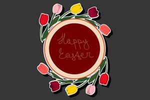 Illustration on theme celebration holiday Easter with hunt colorful bright eggs, banner consisting of hunt different Easter eggs, beautiful Easter eggs are main accessory at abstract background vector