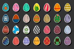 Illustration on theme celebration holiday Easter with hunt colorful bright eggs vector