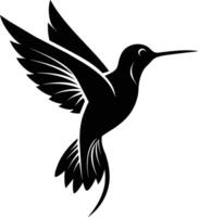 Hummingbird silhouette black illustration vector