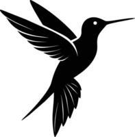 colibrí silueta negro ilustración vector