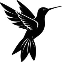 Hummingbird silhouette black illustration vector