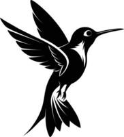 Hummingbird silhouette black illustration vector