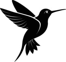 Hummingbird silhouette black illustration vector