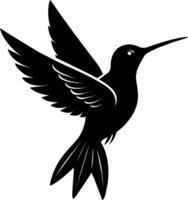 Hummingbird silhouette black illustration vector