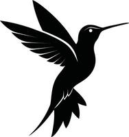 Hummingbird silhouette black illustration vector