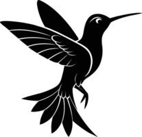 Hummingbird silhouette black illustration vector