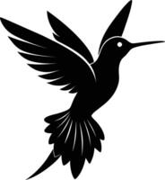 Hummingbird silhouette black illustration vector