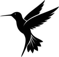 colibrí silueta negro ilustración vector