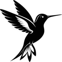 colibrí silueta negro ilustración vector