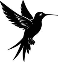 Hummingbird silhouette black illustration vector