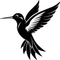 Hummingbird silhouette black illustration vector