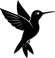 Hummingbird silhouette black illustration vector