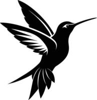 Hummingbird silhouette black illustration vector