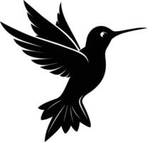 Hummingbird silhouette black illustration vector