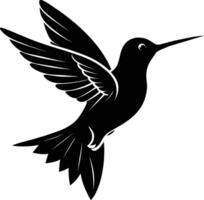 Hummingbird silhouette black illustration vector