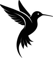 Hummingbird silhouette black illustration vector