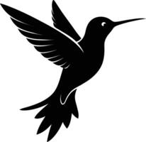 Hummingbird silhouette black illustration vector