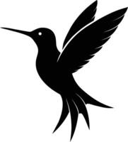 Hummingbird silhouette black illustration vector