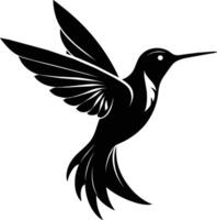 Hummingbird silhouette black illustration vector