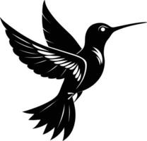 Hummingbird silhouette black illustration vector