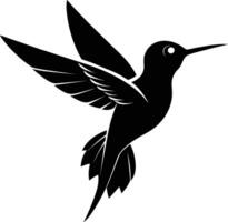 Hummingbird silhouette black illustration vector