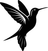 colibrí silueta negro ilustración vector