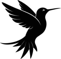 Hummingbird silhouette black illustration vector