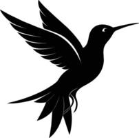 Hummingbird silhouette black illustration vector