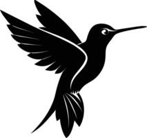 Hummingbird silhouette black illustration vector