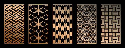 Abstract line art and flower pattern. Laser cut with line design pattern. Design for wood carving, wall panel decor, metal cutting, wall arts, cover background, wallpaper and banner. vector