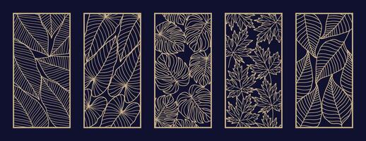 Botanical pattern Laser cut with line design pattern. Design for wood carving, wall panel decor, metal cutting, wall arts, cover background, wallpaper and banner. vector