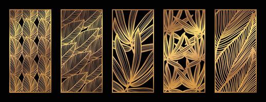 Botanical pattern Laser cut with line design pattern. Design for wood carving, wall panel decor, metal cutting, wall arts, cover background, wallpaper and banner. vector