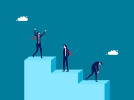 Business people standing on the podium. concept of victory and loss vector