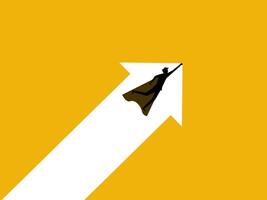 Businessman soaring on the growth arrow vector