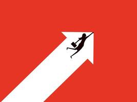 Businessman soaring on the growth arrow vector