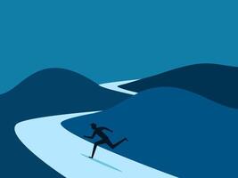 Motivation. Businessman follows the path for business opportunities vector