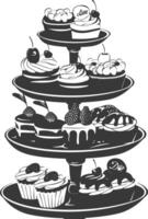 Silhouette cake platter black color only full vector