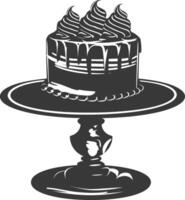 Silhouette cake platter black color only full vector