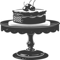 Silhouette cake platter black color only full vector