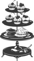 Silhouette cake platter black color only full vector