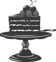 Silhouette cake platter black color only full vector