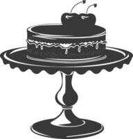 Silhouette cake platter black color only full vector